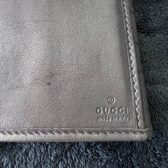 Gucci GG Imprimé Canvas Wallet in Purple/Pewter Metallic with Silver Hardware - Picture 8 of 13